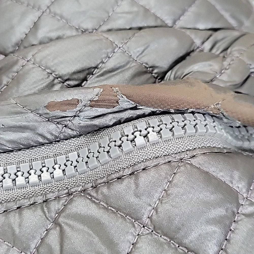MZ Wallace Quilted Gray Nylon Backpack